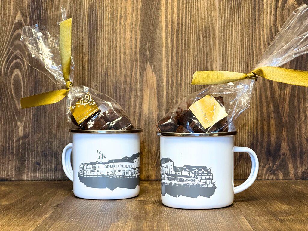 Enamel Mug with The Cliff Hotel & Spa Illustration & Truffle Bundle