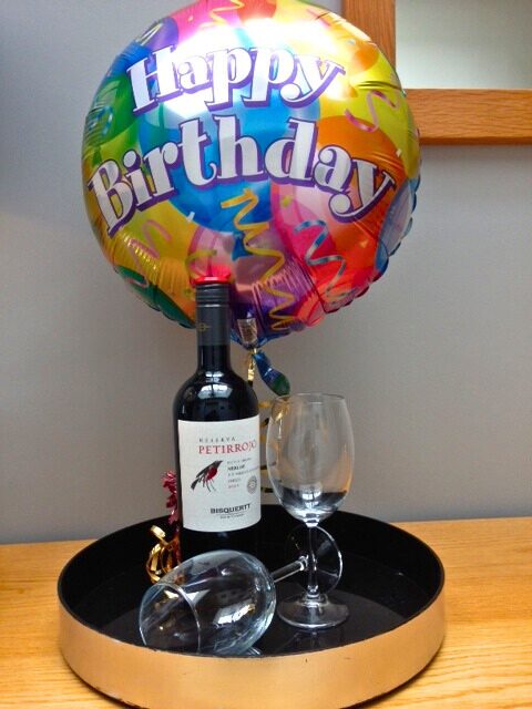 18″ Congratulations Helium Balloon A Bottle of House Red, White or Rose Wine