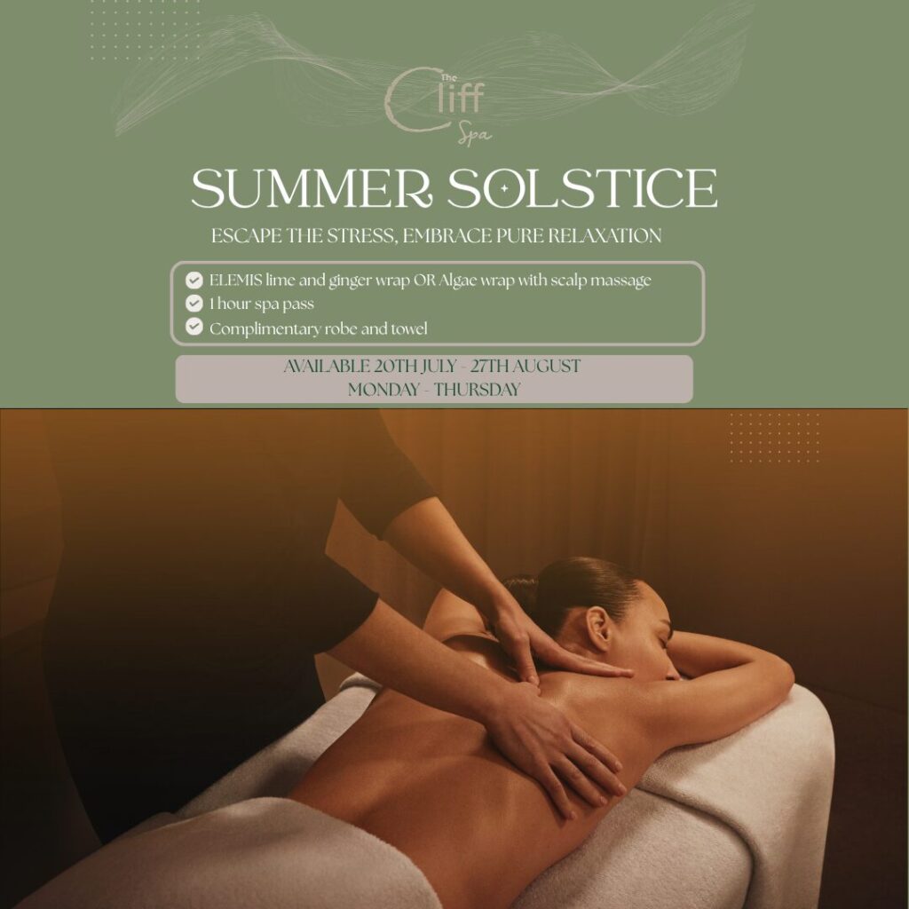 Summer solstice spa package at The Cliff Hotel and Spa